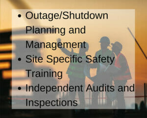 Outage safety management. site specific. Audits and inspections